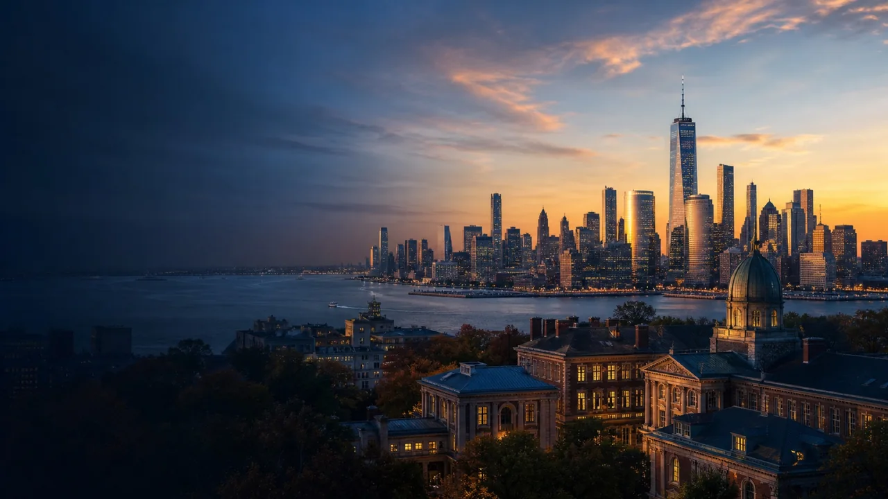 Paisagem urbana de uma grande cidade dos Estados Unidos
